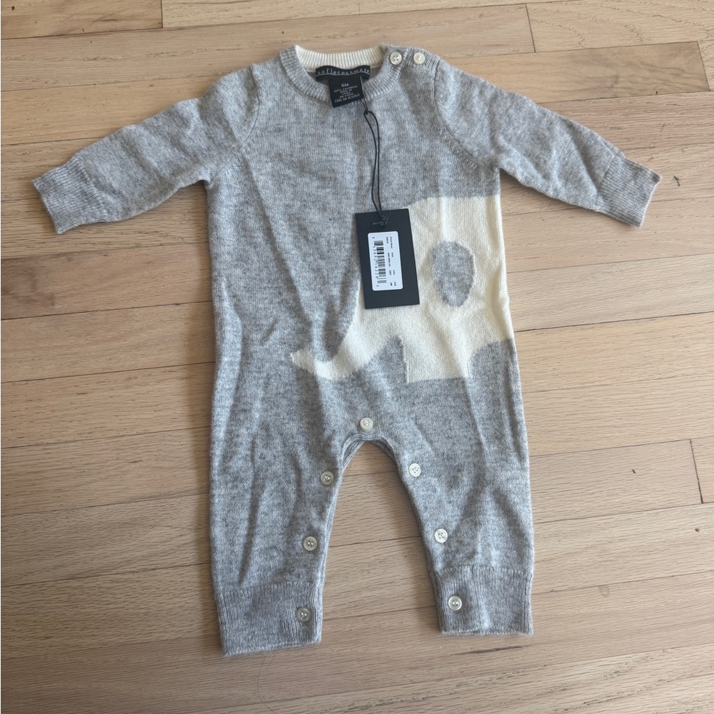 Sofia Cashmere Gray and Cream Kids One Piece